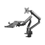 Aisens Soporte de Mesa con Contrapeso Giratorio e Inclinable para Portátil y Monitor de 17 a 32 Pulgadas - Negro